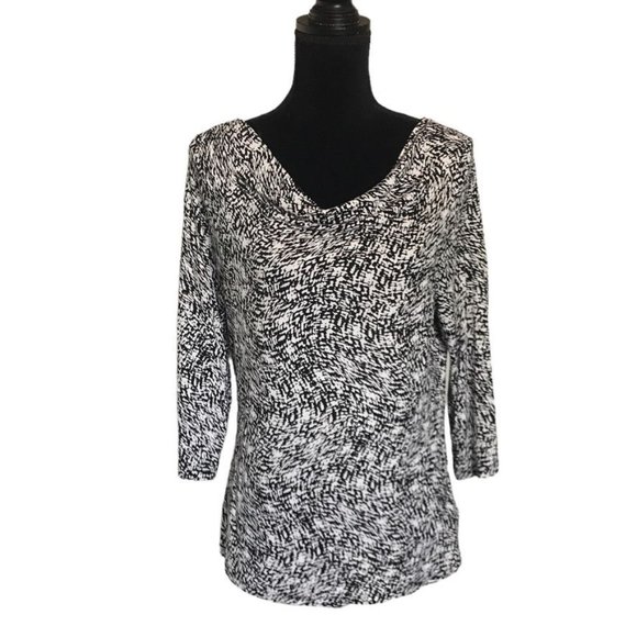 Cynthia Rowley Print Pullover Top in Black & White - Size Large - Picture 1 of 5